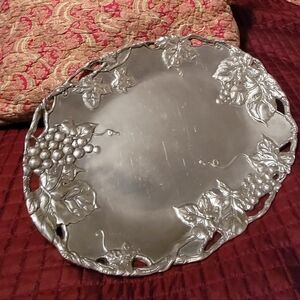 Arthur Court Grape Design Aluminum Luxury Serving Tray